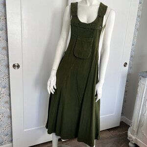 Unique Dark Green Overall Style Tank Dress